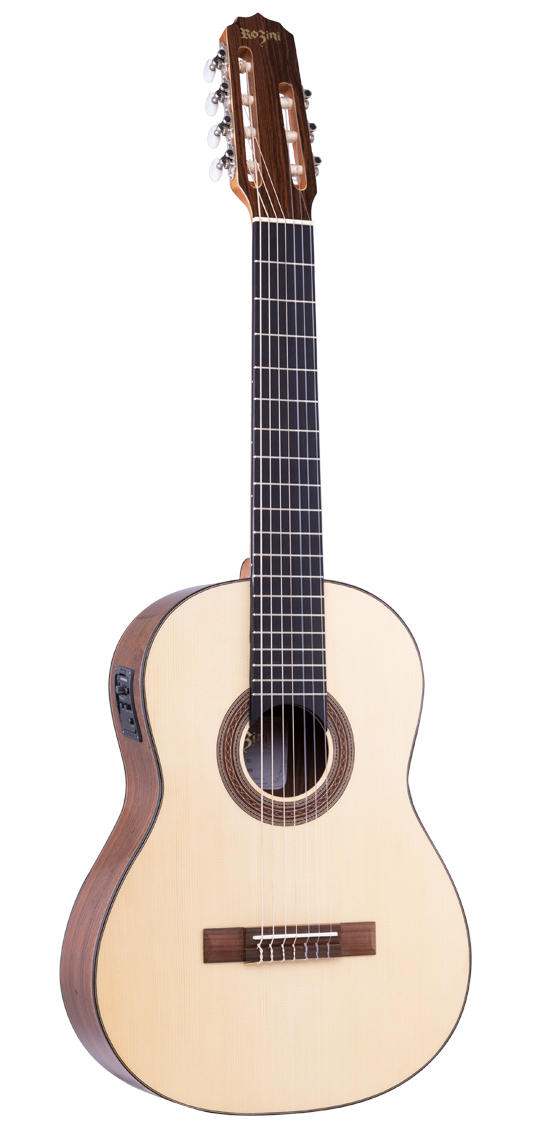 VIOLÃO STUDIO 7 CORDAS ATIVO ROZINI FISHMAN CLASICA III | RX517.FC3.N.LP