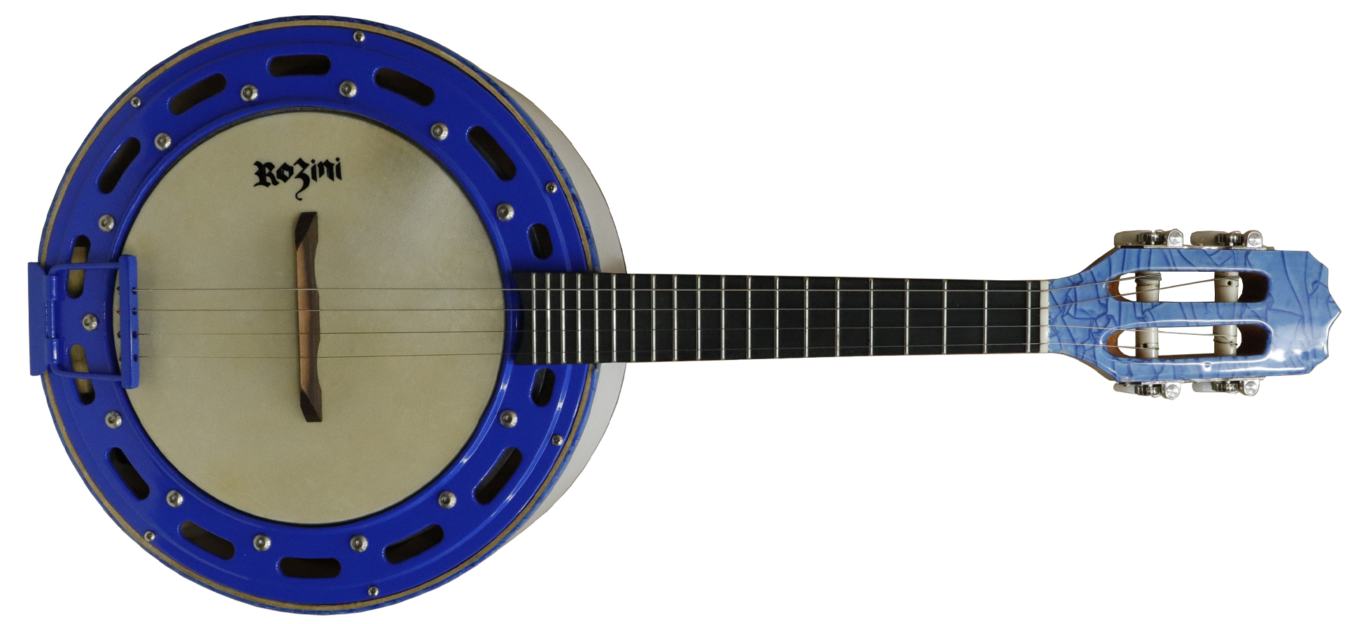 BANJO COLOR LUXO ELETRIFICADO PASSIVO BRANCO E AZUL TURQUESA | RJ13.EL.BAT  - Banjos | Rozini Instrumentos Musicais | 100% Brasileira