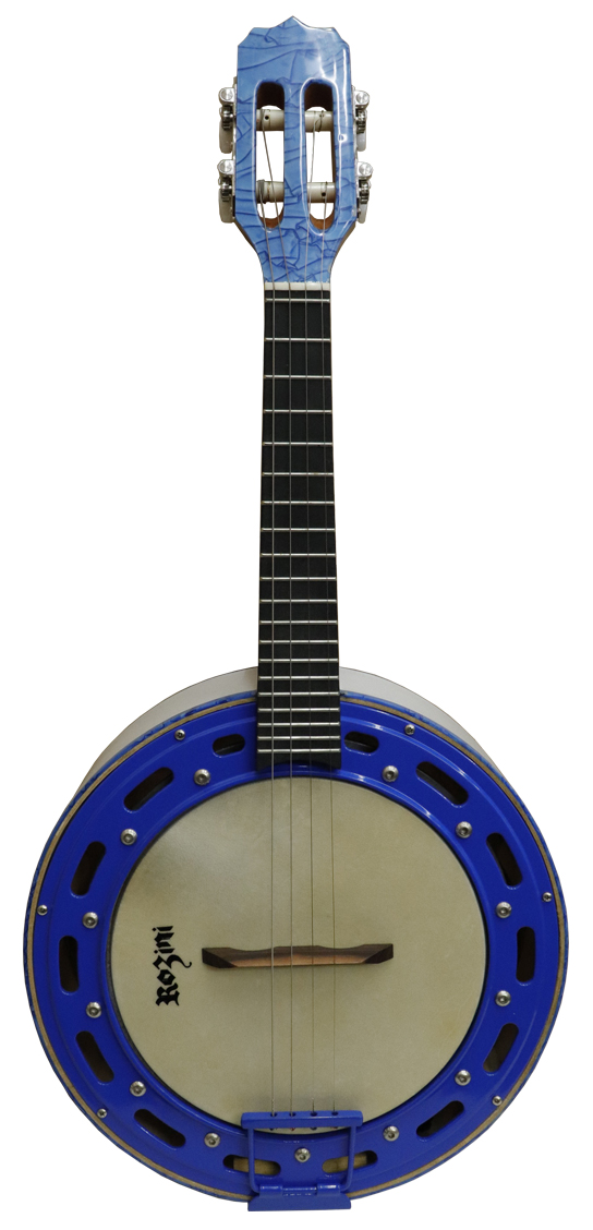 BANJO COLOR LUXO ELETRIFICADO PASSIVO BRANCO E AZUL TURQUESA | RJ13.EL.BAT 